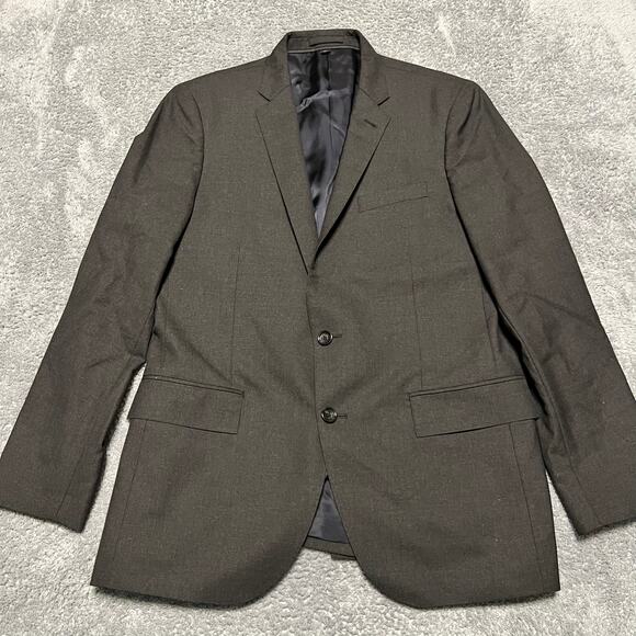 J CREW Ludlow Loro Piana Blazer Mens 40R Super 120s Wool Black 2 Button Gray - Picture 1 of 11